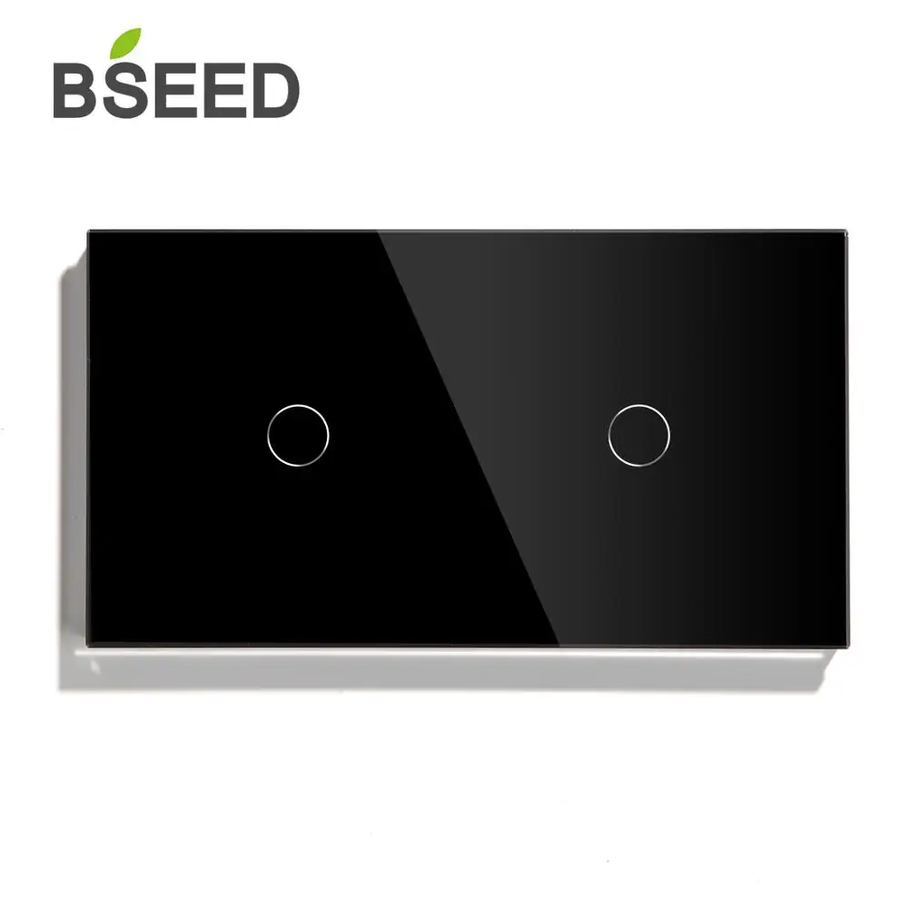 Bseed EU 2 Gang 1 Way настенный сенсорный выключатель 157 мм светильник белый черный