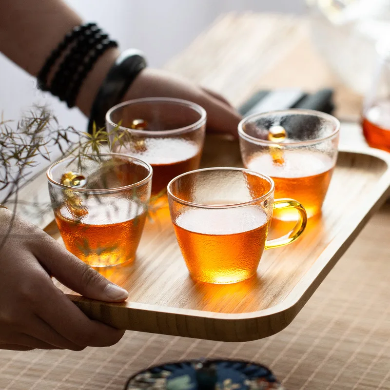 4 шт. высокотемпературная стеклянная чашка Толстая чайная семейная кунг фу