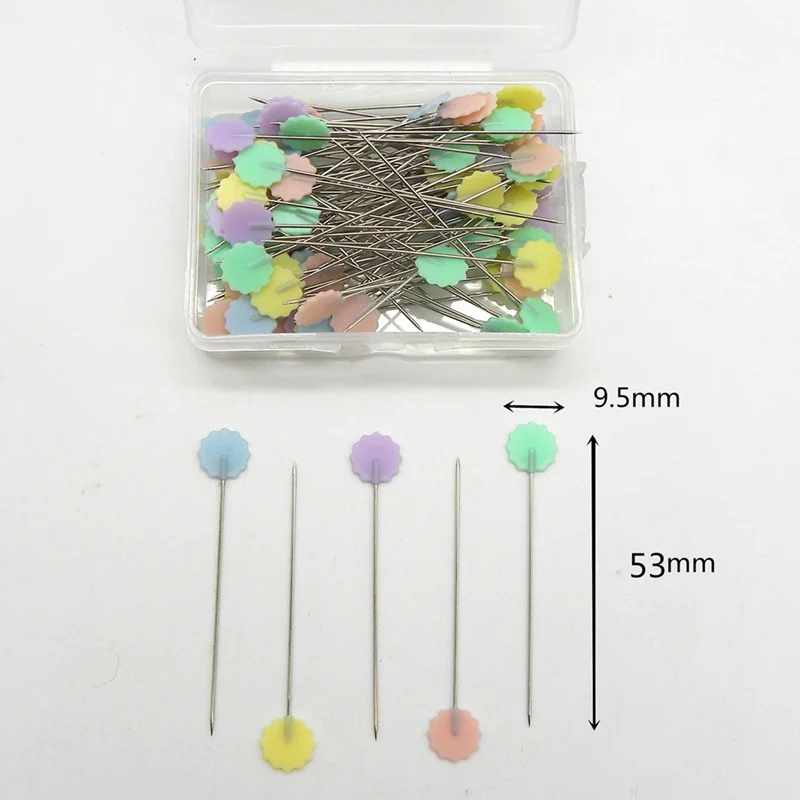 

100pcs Dressmaking Pins Apparel DIY Crafts Sewing Accessories Patchwork Pins Butterfly/Tie/Flower/Button Head Patchwork Needle