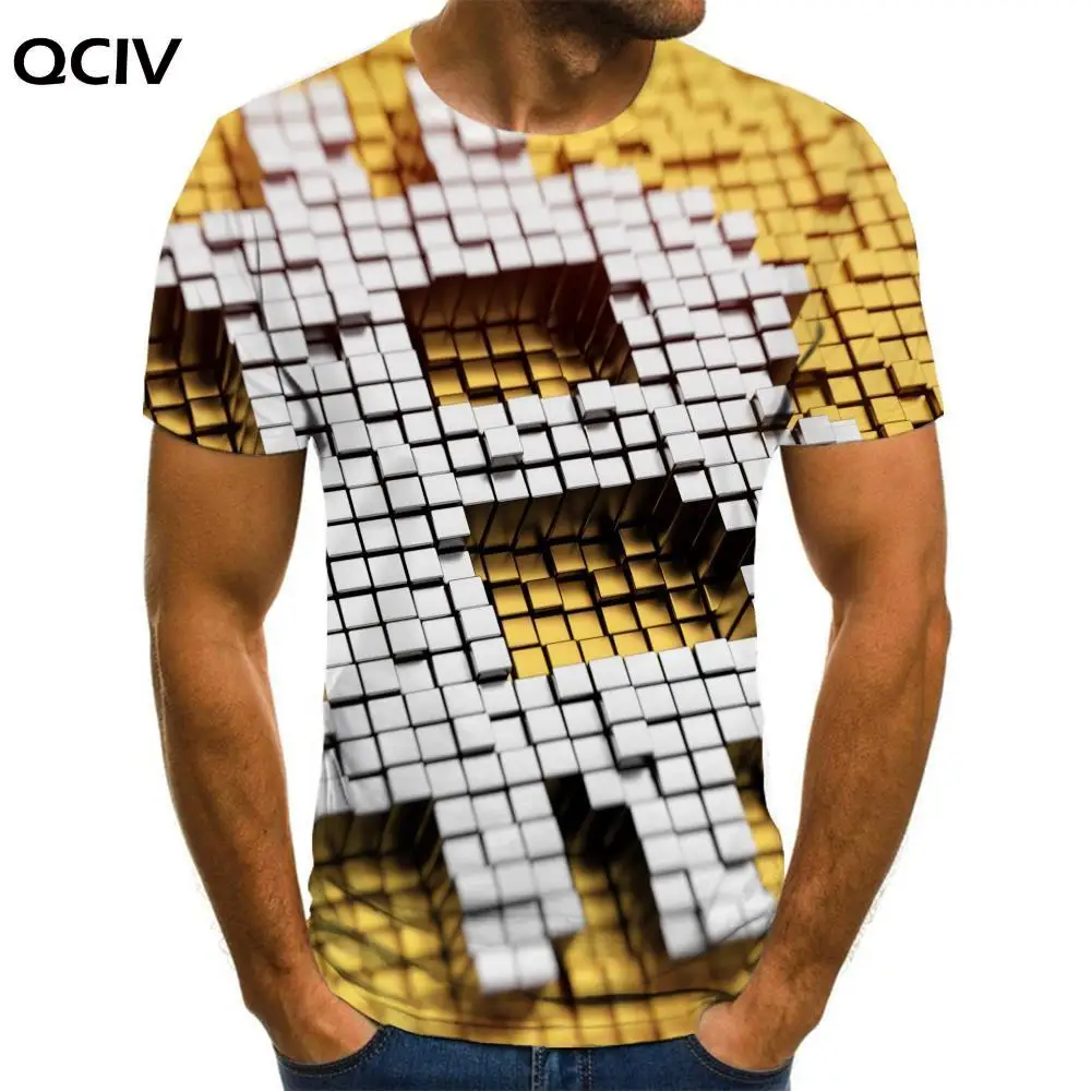 

QCIV Brand Bitcoin T shirt Men Currency Funny T shirts Geometry T-shirts 3d Creativity Shirt Print Mens Clothing T shirts
