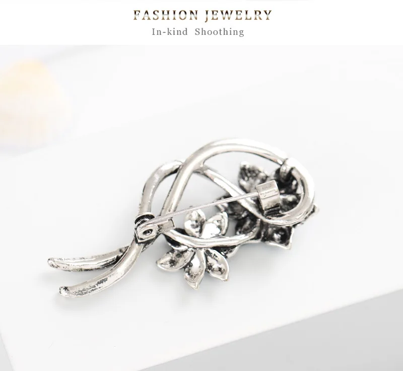 Ювелирные изделия 3D Винтажная брошь горный хрусталь 2019 Броши синий цветок для