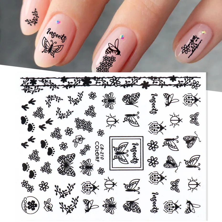 

1pc Holographic 3D Butterfly Nail Art Stickers Adhesive Sliders Colorful DIY Golden Nail Transfer Decals Foils Wraps Decorations