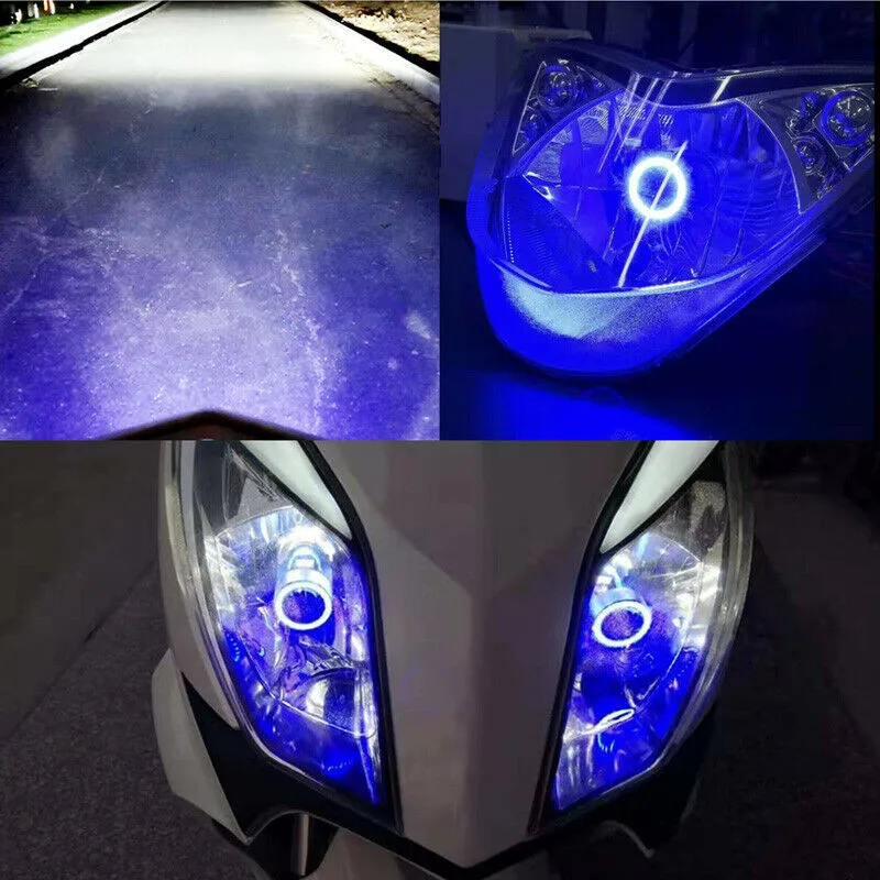 

With Angel Eyes Headlight 1PC 6000K 9003 Bulb Kit Motorcycle DC 12V-80V