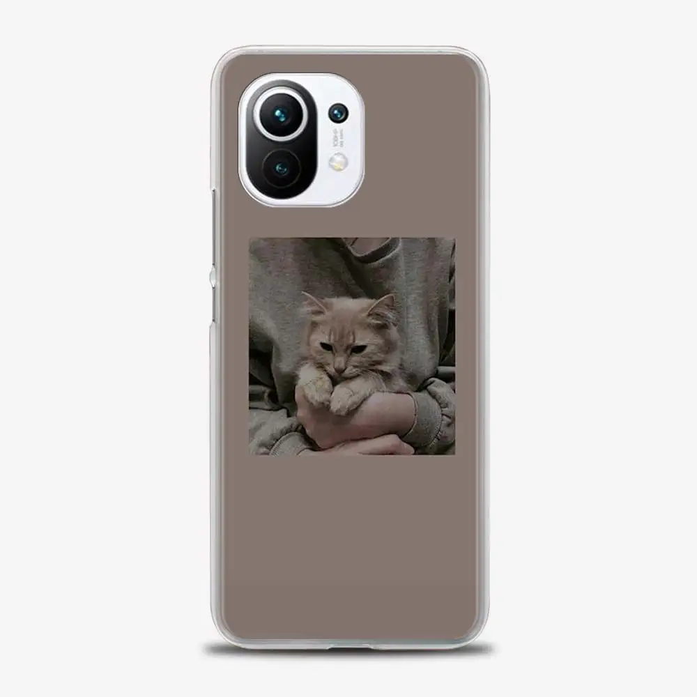 

Cute Animal Cat Phone Case For Xiaomi Mi 11 Poco X3 NFC M3 M2 F2 Pro 10T 9T Note 10 Lite 5G 9 CC9E Hard PC Cover Coque Capa