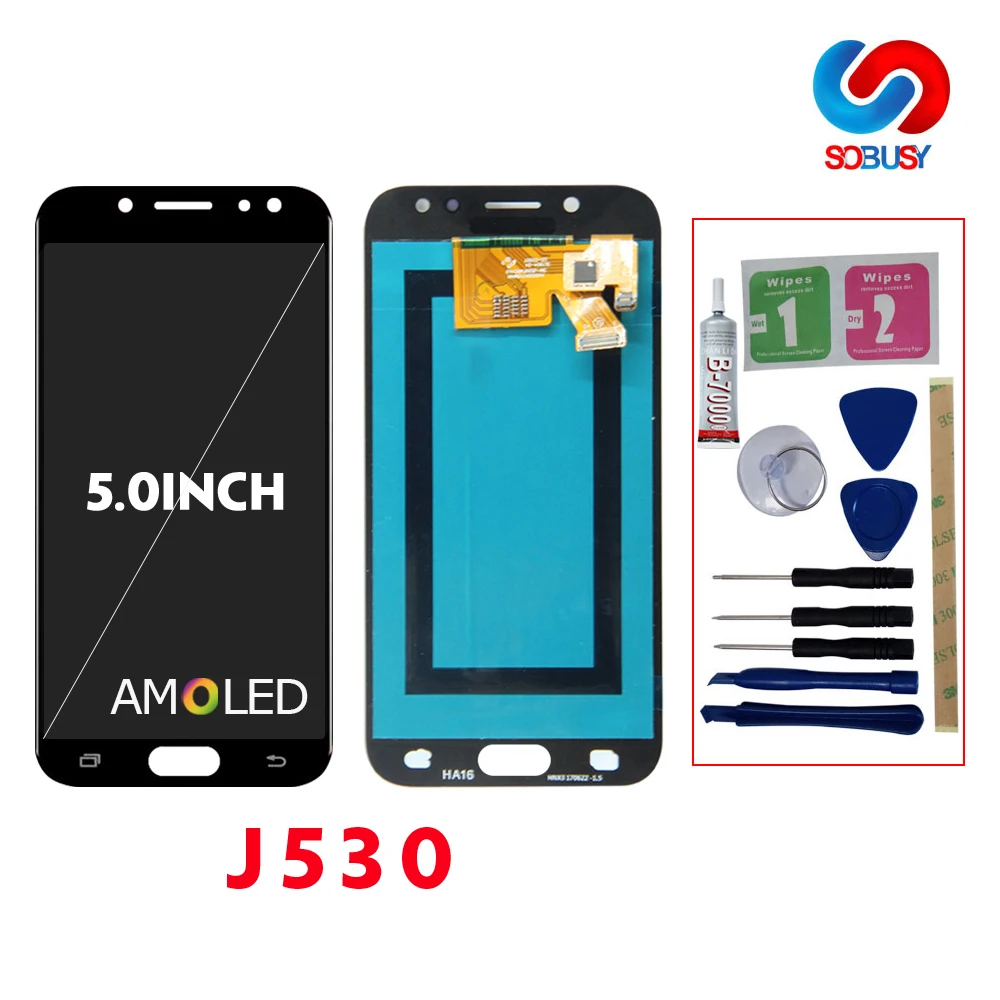 ЖК дисплей Super AMOLED для SAMSUNG Galaxy J5 Pro 2017 J530 J530F J530FM J530G сенсорный экран с цифровым