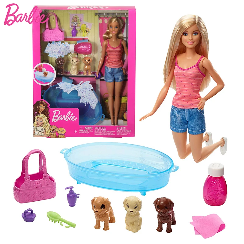 Оригинальный Барби Pet щенка собаки Ванна игрушка игрушечный набор с круглым