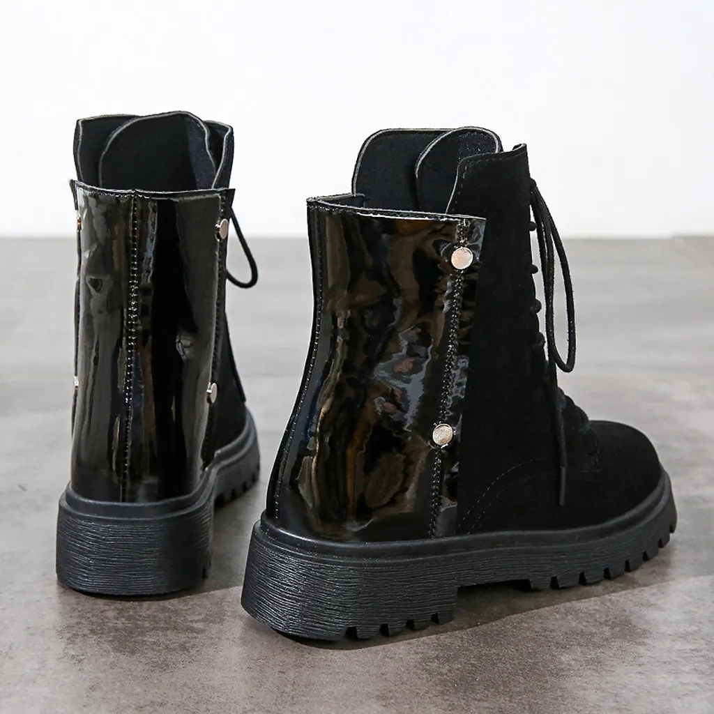 Женские ботинки Martin зимние Лоскутные с ремешком теплые на шнуровке для пешего