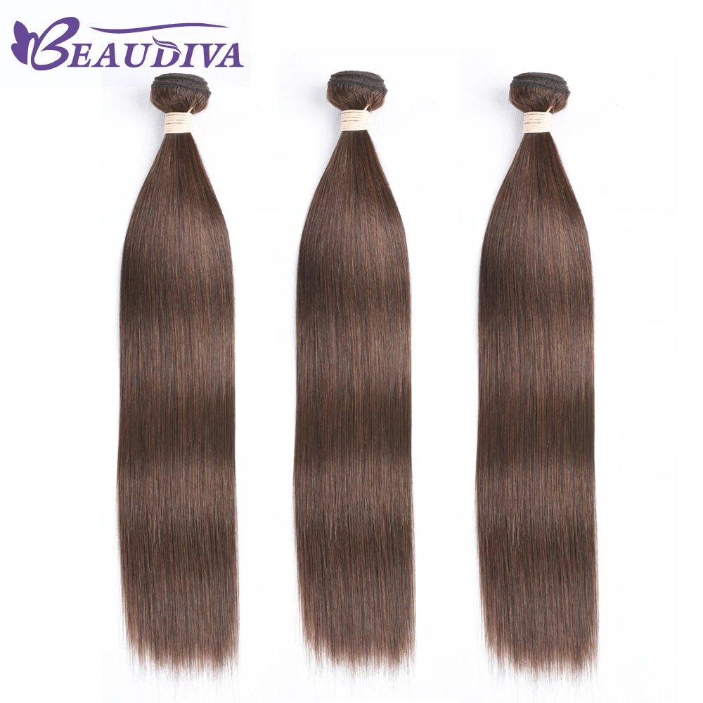 Beaudiva ухо до уха Кружева Фронтальная Закрытие 13X4 часть с 3 шт.#4 цвет бразильские прямые волосы remy пряди