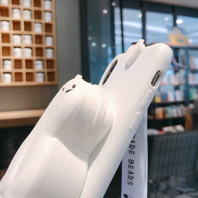 Одежда с изображением мишки чехол для телефона для samsung Galaxy A50 A10 A30 A70 A7 A9S S8 S9 S10 Note 9 J4 J6 Мягкий силиконовый чехол-портмоне с отделением для монет Чехол