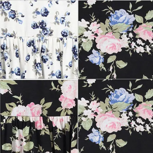 

VS&LLWQ Women Casual Dress Long Sleeve Floral Print Fall Dresses Ladies Slim A Line Short Mini Dress 2018 Fashions