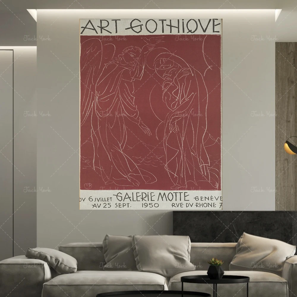 Постер художественной выставки в готическом стиле галереи современном