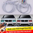 Светодиодные кольца-ореолы для BMW E65 E66 до рестайлинга лица 745i 745Li 760Li 760i 2002-200516 цветов RGB ангельские глазки Радиочастотное Беспроводное управление ДХО