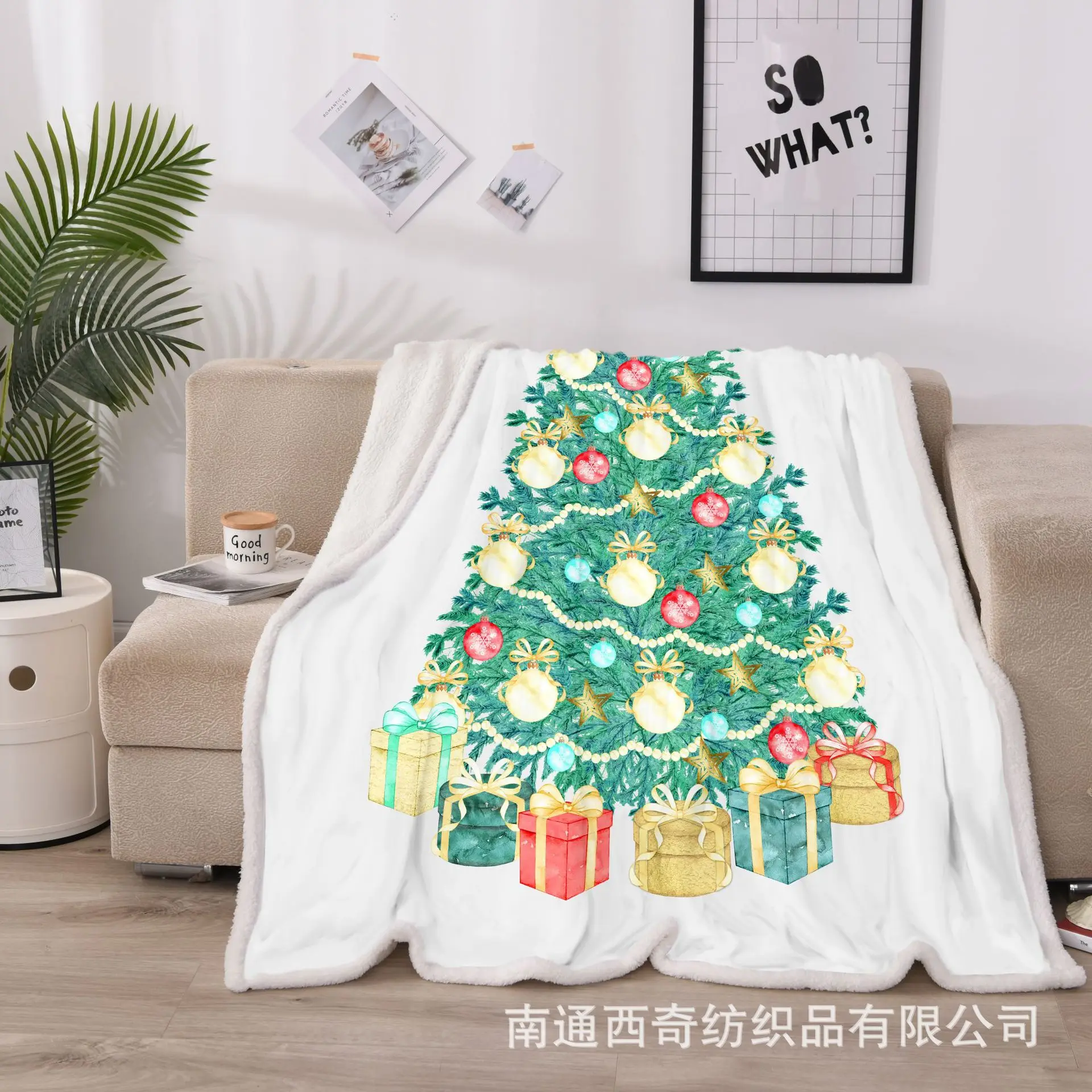 Merry Christmas Bed Coverlet Santa Clause Spread Winter Warm Flannel Blanket Children Room Soft Cover Bedspreads 150x200 | Дом и сад