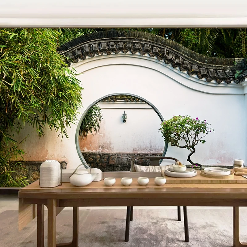 3D китайские классические обои Suzhou садовая роспись для гостиной в стиле Hui