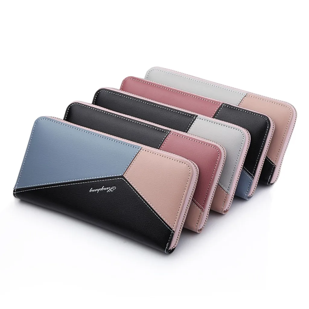 Геометрические женские кошельки на молнии розовый карман для телефона кошелек