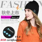 Высококачественные наушники Bluetooth Smart Cap, гарнитура, наушники, Мягкая Теплая Шапка-бини, динамик, музыкальная шапка, наушники с микрофоном