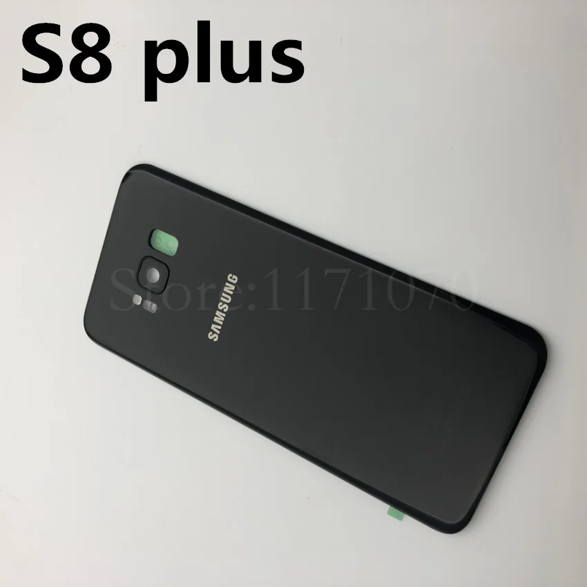 S8 plus black S8+ крышка батареи для samsung Galaxy S8 plus G955 G955F SM-G955F G955FD S8 G950 G950F задняя крышка корпуса+ Замена объектива камеры - Цвет: S8 plus black