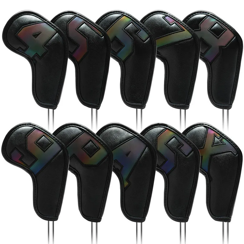 

Golf Iron Cover, Extended Digital Cue Protection Cover, Head Cover, Cap Cover, Iron Set 10pcs 4-9PSAX