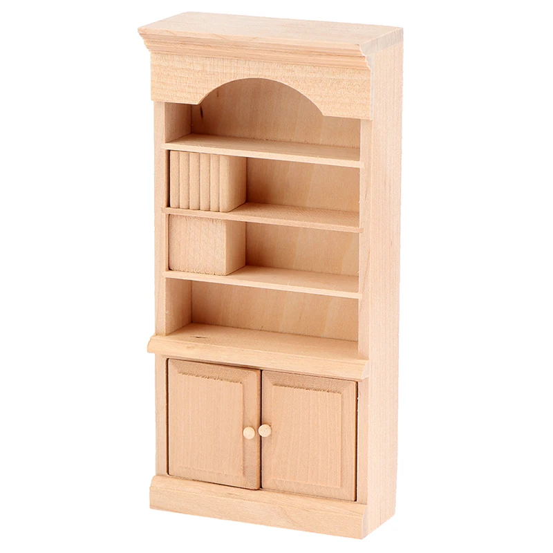 

2022 1pc 1/12 Dollhouse Miniature Wooden Bookshelf Cabinet Model Furniture Accessories Simulation Doll House Toys
