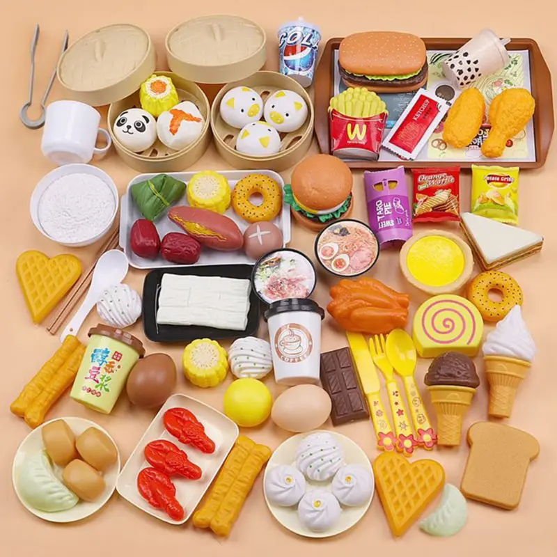 56/58/88 шт./компл. Дети моделирование отпариватель гамбургер набор еды кухонной