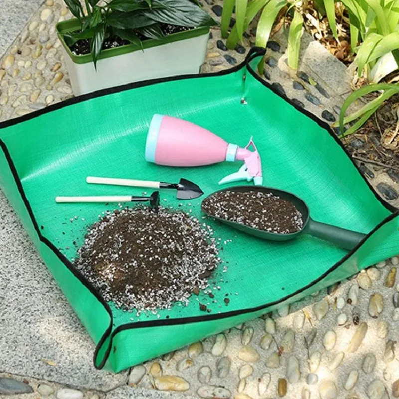 

50/68/100CM Planting Mat PE Gardening Potting Mat Gardening Pad Waterproof Foldable Pot Gardening Mat Transplanting Plant Pad