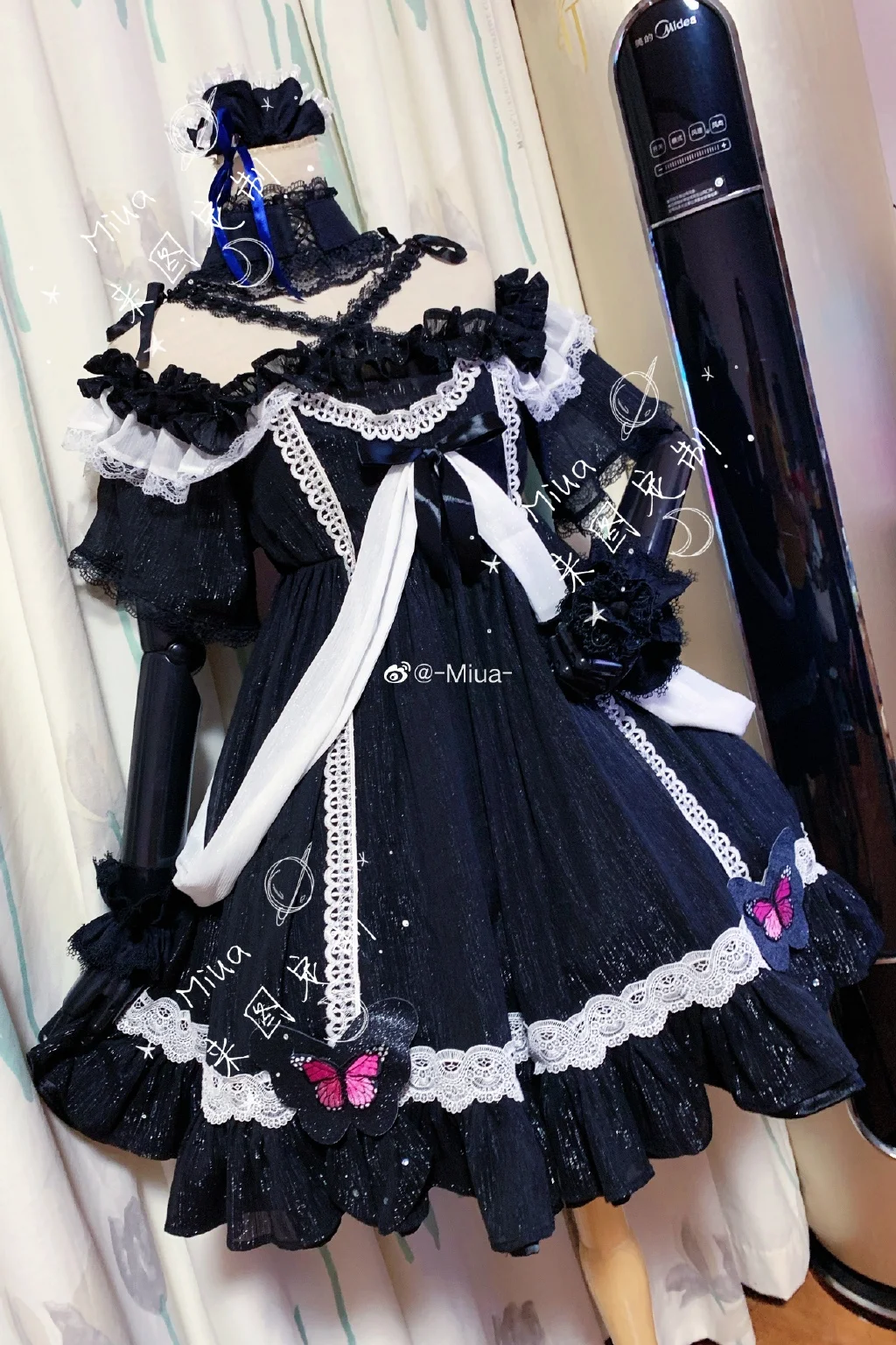 

[Customized] Anime VTuber Hololive Uruha Rushia Black SJ Lolita Dress Uniform Cosplay Costume Halloween Women Free Shipping 2021