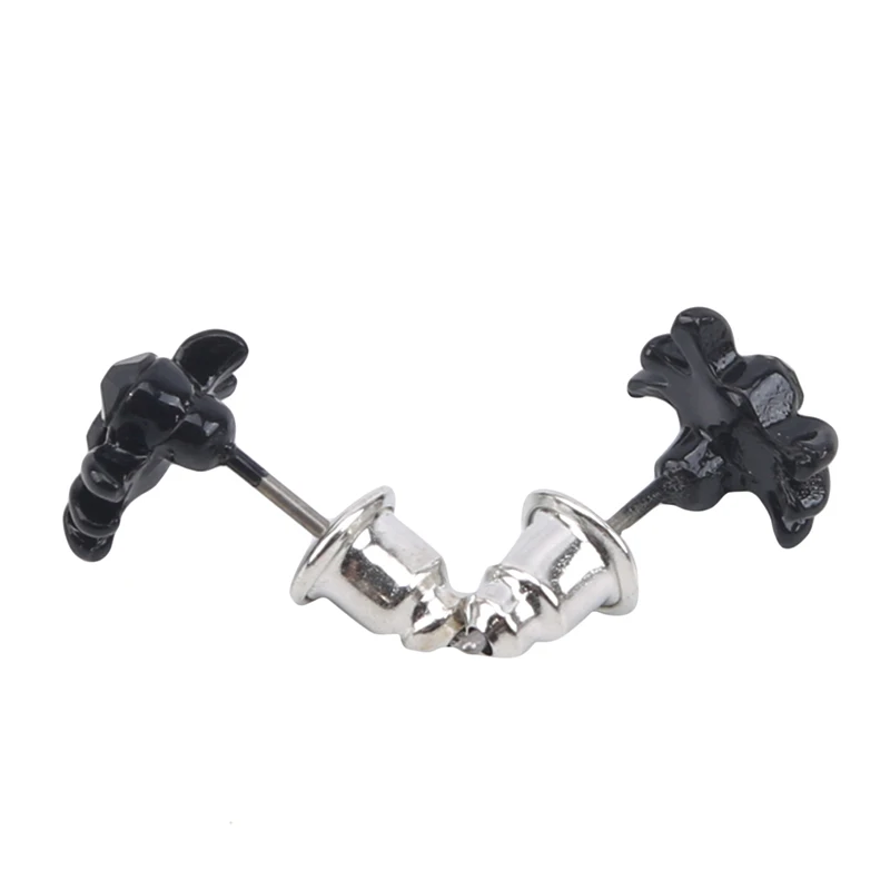 Персональный черный гвоздик в виде паука креативные серьги стиле хип хоп