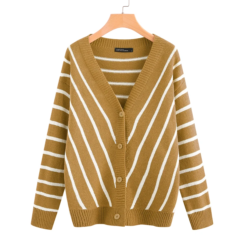 Женский свитер с v-образным вырезом и длинным рукавом повседневный осенний