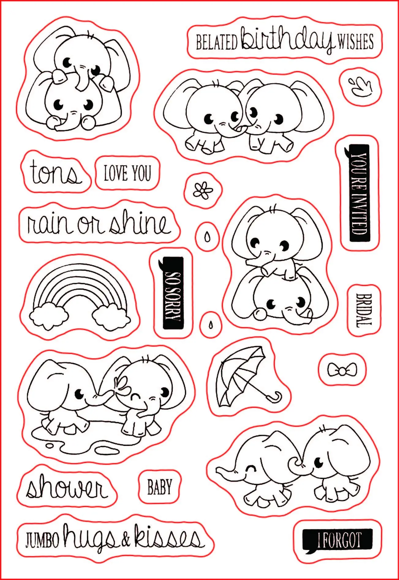 Прозрачный силиконовый штамп с милым слоном для скрапбукинга своими руками