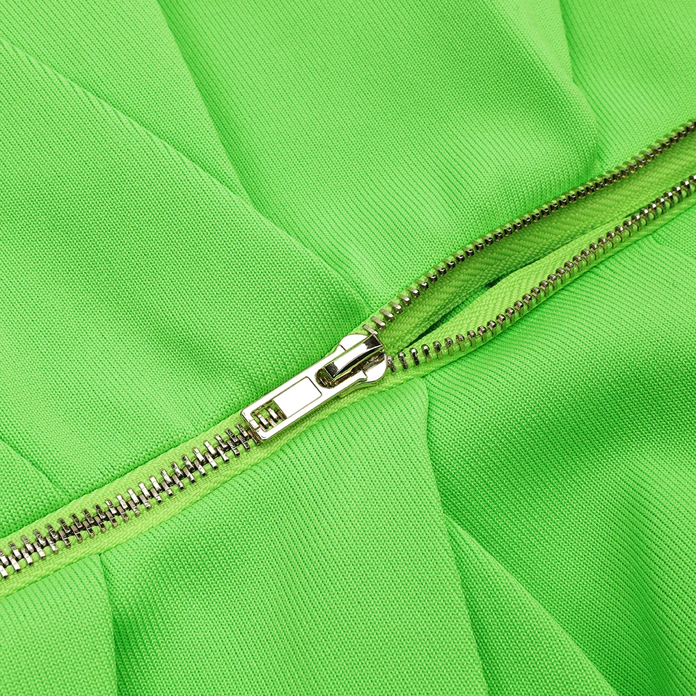 

VC All Free Shipping 2020 New Chic Neon Green Mini Dress Draped Design Sexy One Shoulder Celebrity Party Club Bandage Dress