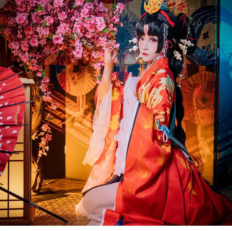 Аниме Onmyoji SSR Shiranui новое кимоно для косплея из кожи диебусахуа костюм женщин на