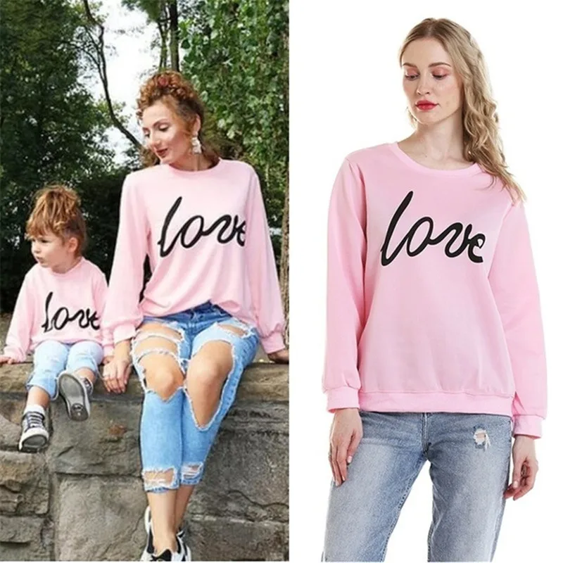 Одинаковые комплекты для семьи одежда мамы и сына дочки футболка с надписью