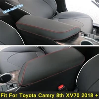 lapetus pu leather armrest storage box holster protection pad cover trim for toyota camry 8th xv70 2018 2019 2020 accessories