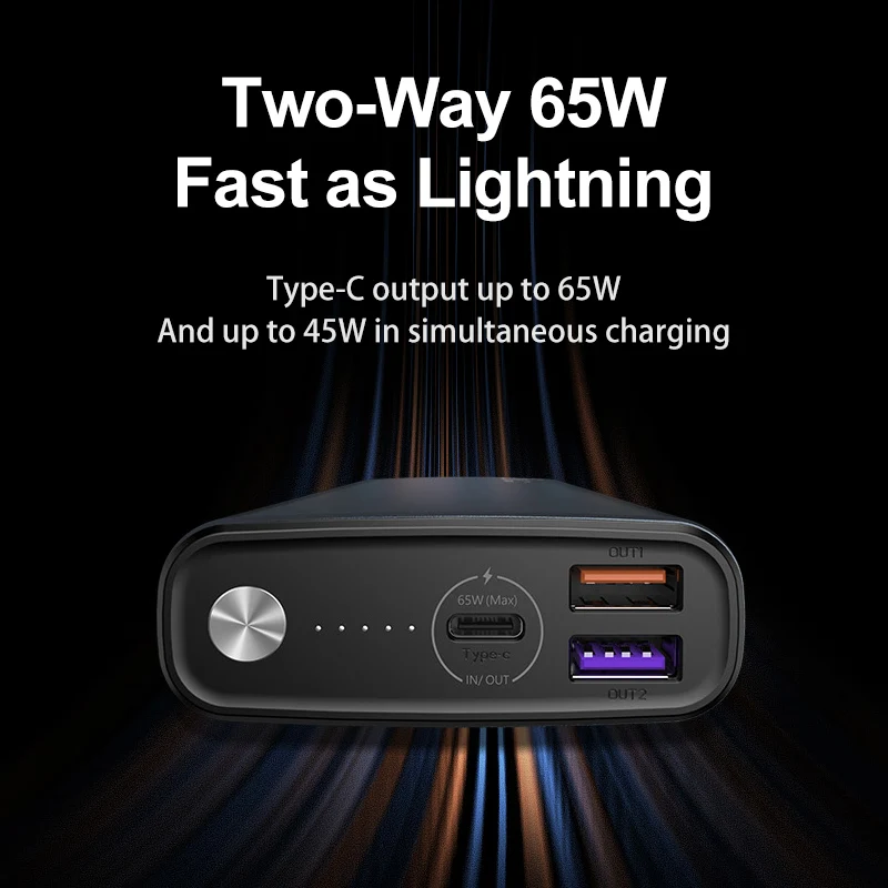 Notebook Power Bank 20000mAh 65w Two-Way Super Fast Charge Portable Powerbank Mobile Phone External Auxiliary Battery Charger | Мобильные