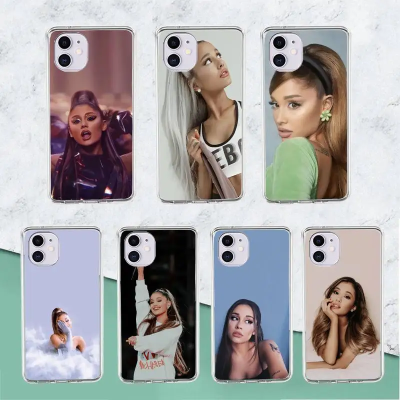 

Ariana Grande Phone Case Transparent For Iphone 11 12 Pro Max Xr X Mini 7 8 PLUS Coque Cover