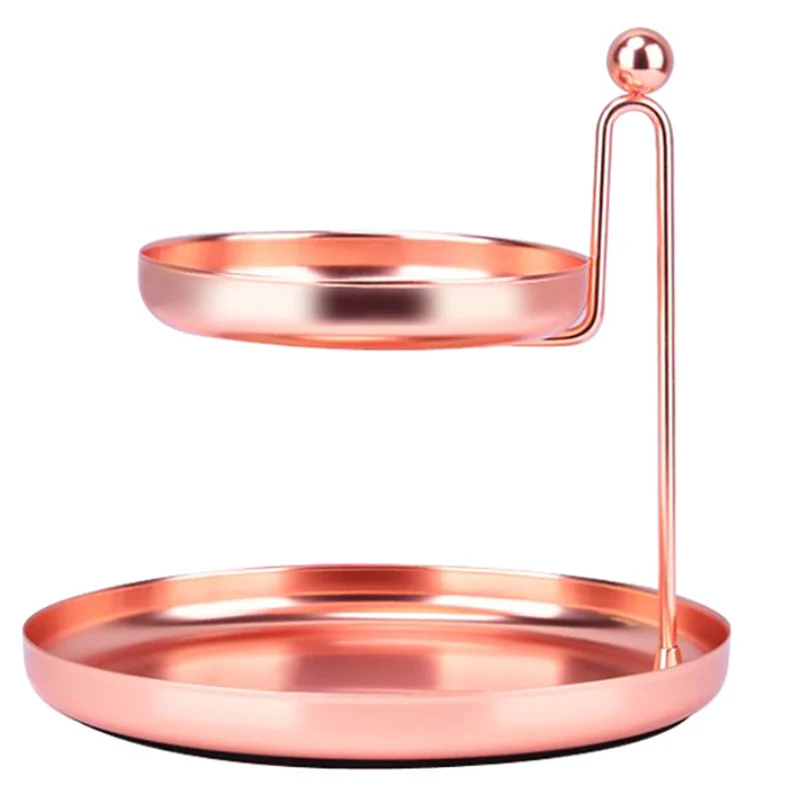 

Double-Layer Jewelry Rack Storage Desktop Shelf Tray Nordic Simple Creative Ornaments Home Decoration Accessories