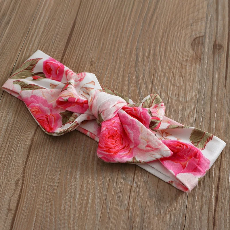 

Newborn Unisex Spring Autumn Casual Set Baby Flower Printing Long Sleeve Top Trousers Headband Three-piece Baby Pure Cotton Suit