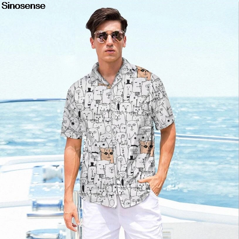 3D принты животных из мультфильмов мужские тропические Гавайские рубашки 2020 с