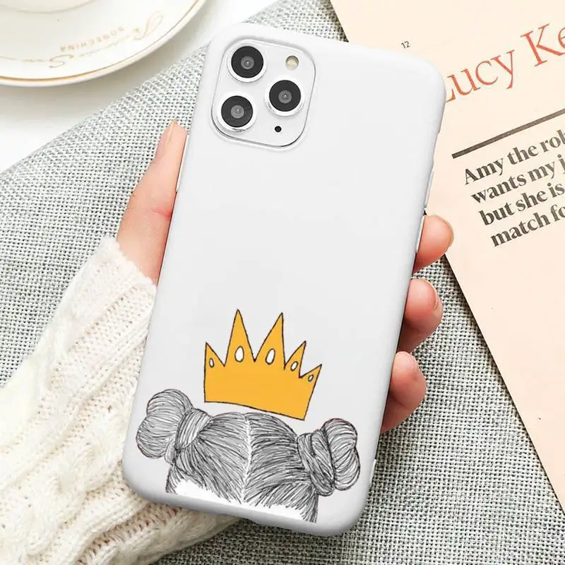 

Princess crown yellow bling king Phone Case Candy Color for iPhone 6 6S 7 8 11 12 XS X SE 2020 XR mini pro Plus MAX funda
