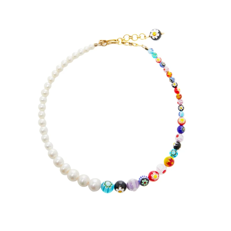 DM Porcelain Large And Small Pearl Staggered Necklace Delicate Collier Femme Sieraden Elegant Women Trendy Accessories | Украшения и