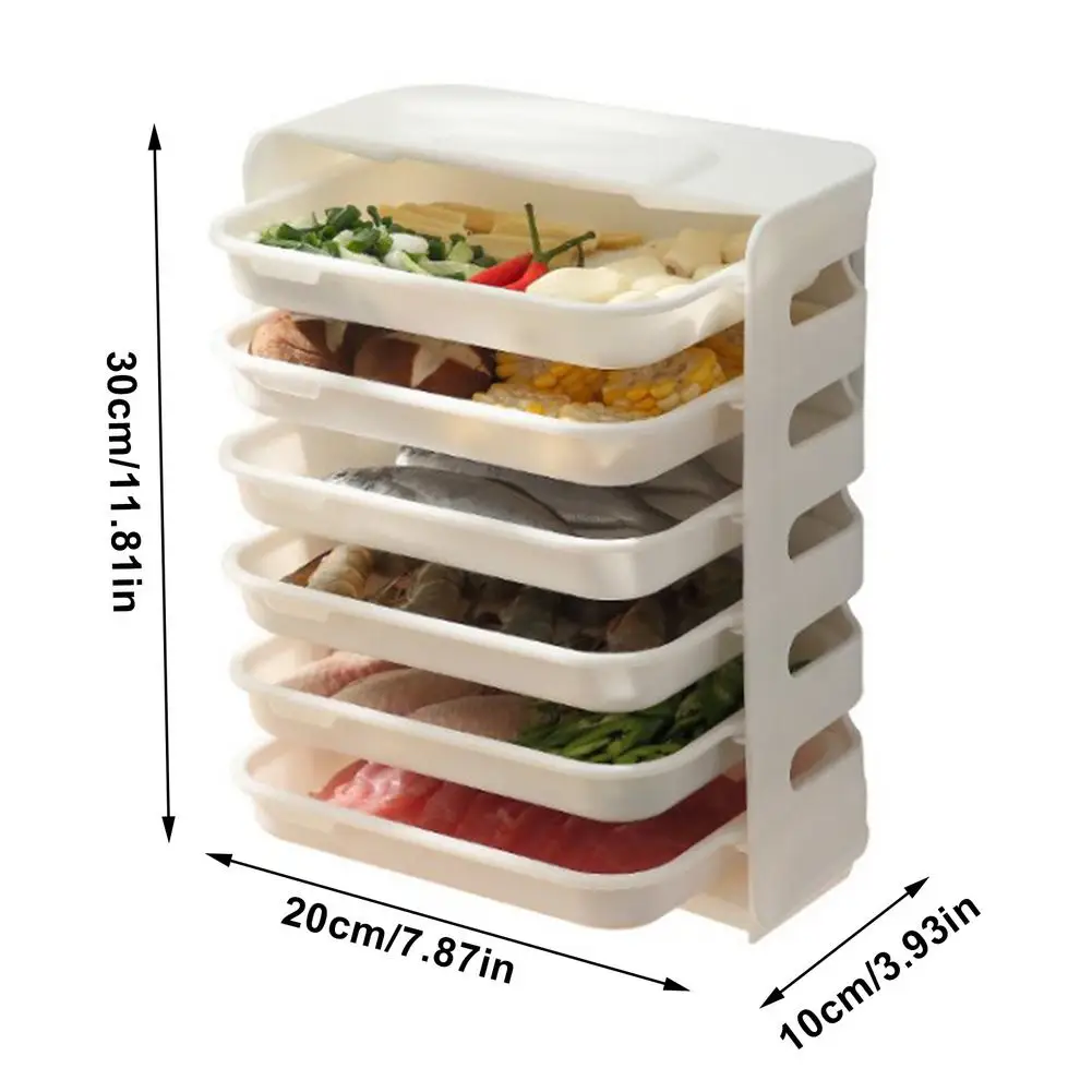 

6-Layer Kitchen wall-mounted desktop side dish plate punch-free household vegetable storage rack hot pot barbecue tray