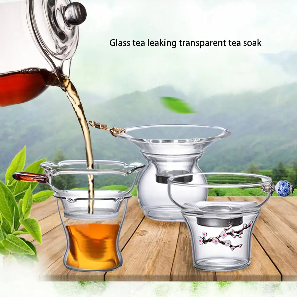 Стеклянный ситечко для чая с ручкой Чайный фильтр заварки листового китайский