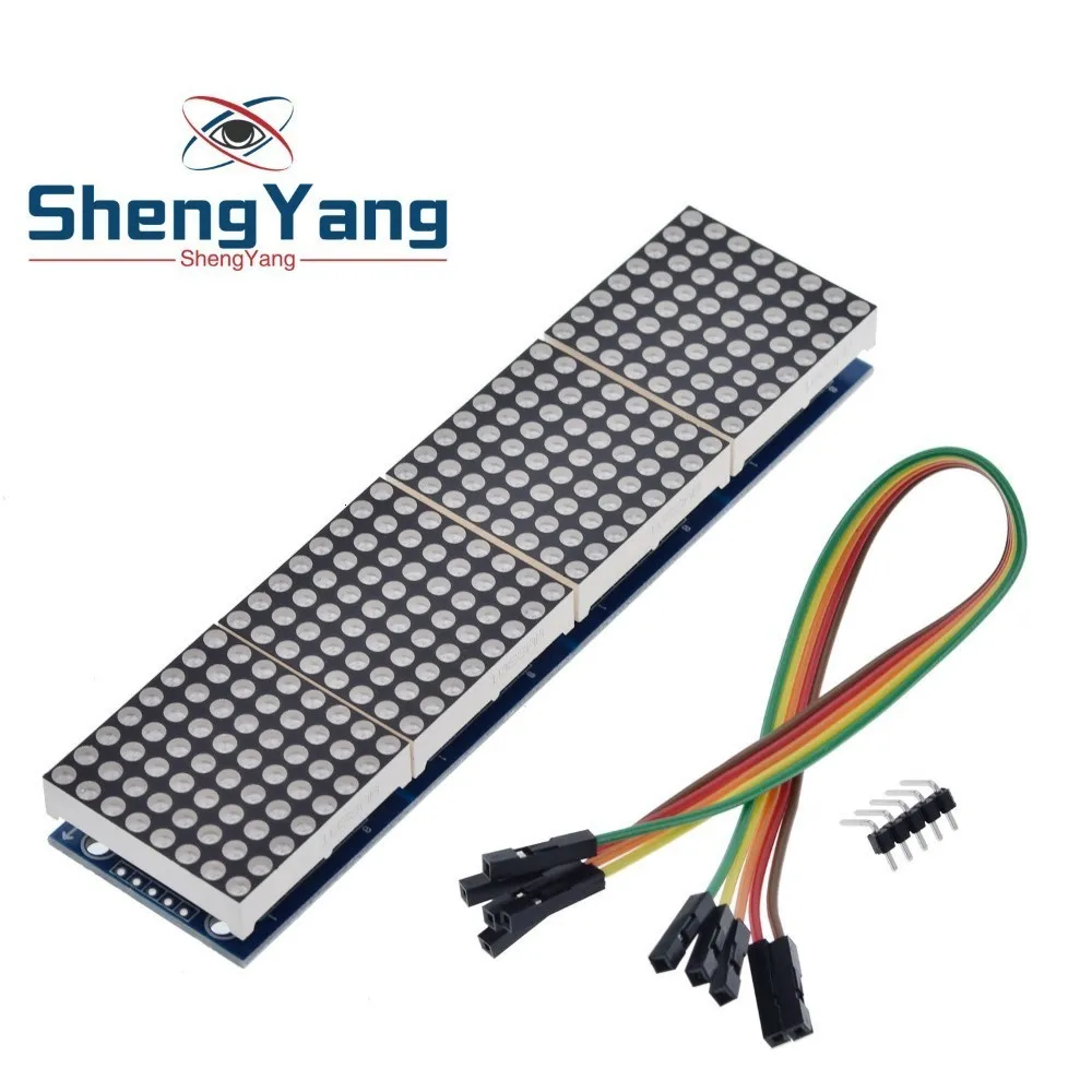 ShengYang 1 шт. MAX7219 матричный модуль для Arduino микроконтроллер 4 в одном дисплее с 5P линии