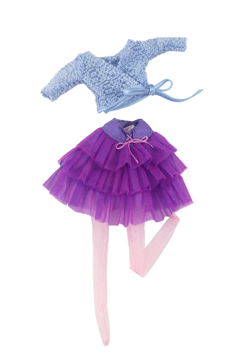 

Fashion Tops Purple Skirt Dress Outfit Suit Sets for Barbie BJD FR SD Doll Clothes Role Play Accessories Toys for Girl