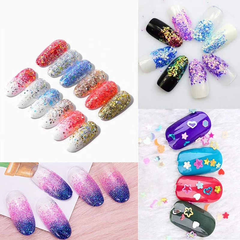 

Glitter Powder Sequins Slime Sparkling Eyeshadow Nail Art Glitter Dust Powder Set for Nails and Face Glitter Powder Sequins for