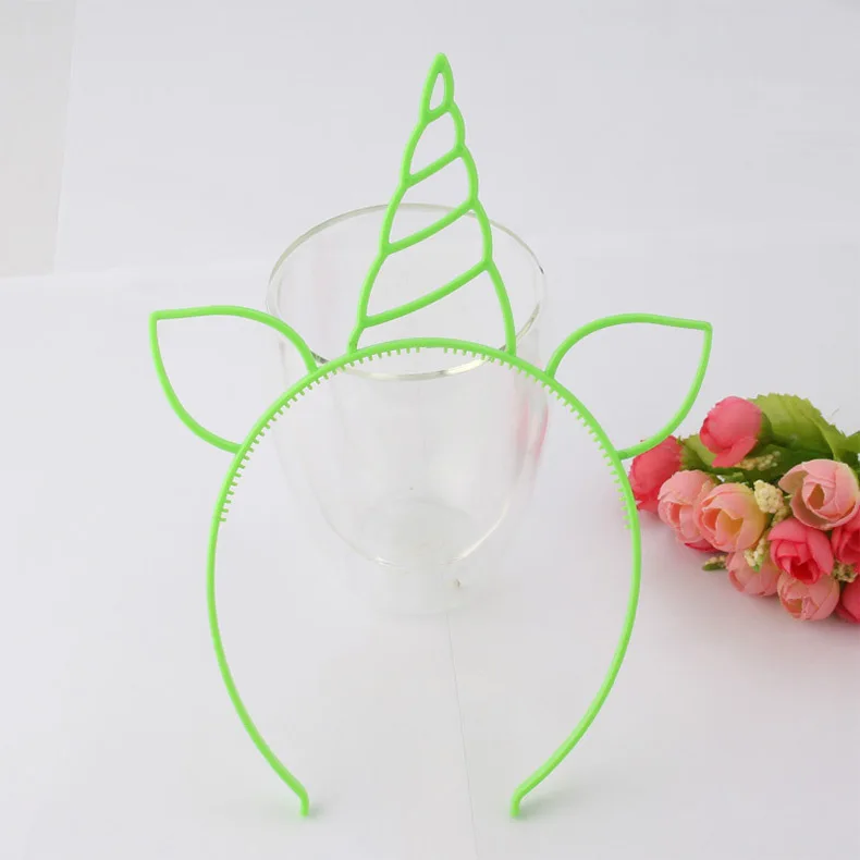6pcs green 6 шт., вечерние украшения в виде единорога, повязка на голову в виде единорога, украшения для вечеринки на день рождения, детские украшения для вечеринки, праздничные вечерние принадлежности для детей - Цвет: 6pcs green