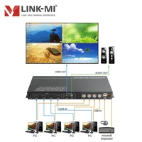 link mi sh41k 4x1 hd multi viewer synthesizer with kvm 1080p 4 hdmi usb input 1 hdmi 2 usb output 3 5mm audio switch seamless