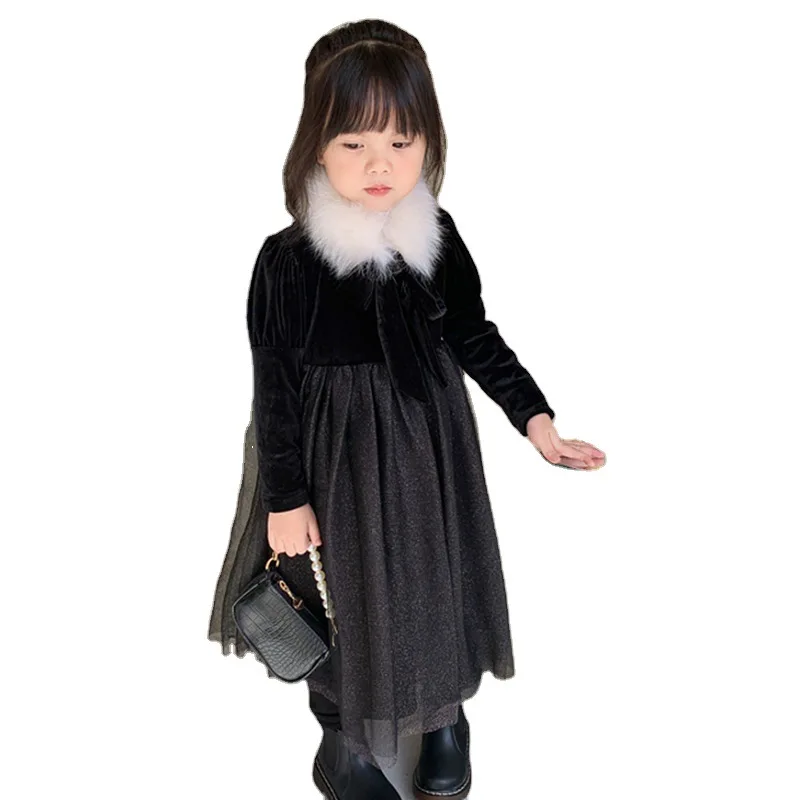 

Winter Fashion Girls Mirco Velvet Inside Princess Dress