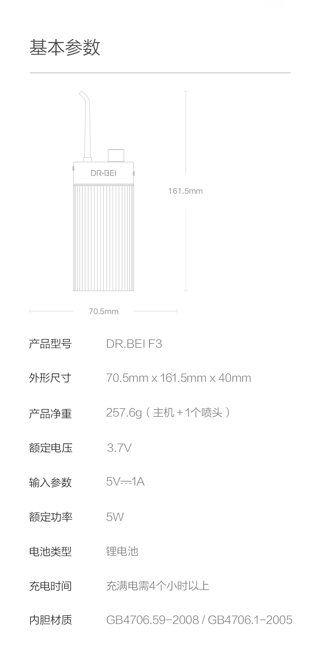 Xiaomi доктор. B F3 Ирригатор для полости рта Стоматологическая Портативный IPX7 водяной Флоссер наконечник Перезаряжаемые 3-х уровневый 0,6 мм ультра-тонкий водяной Флоссер
