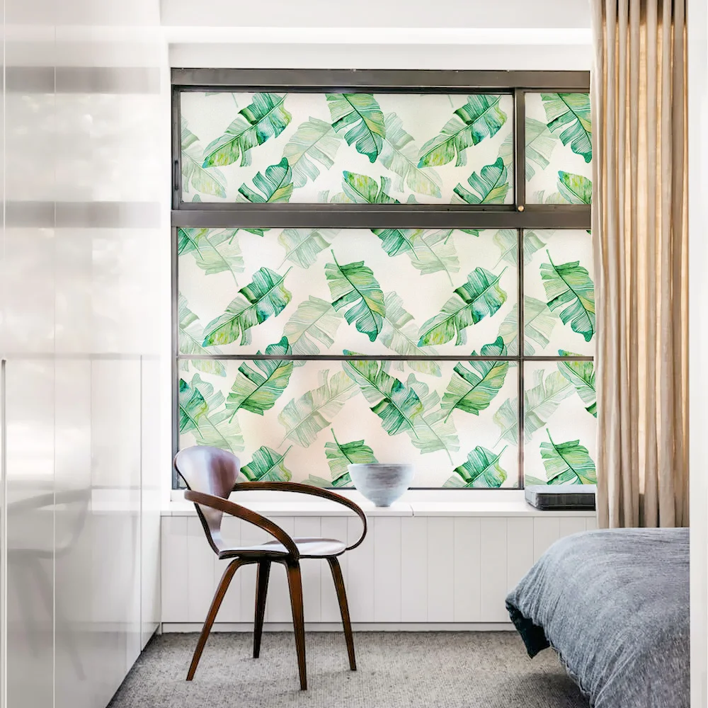 DICOR 2 м/компл. декоративная оконная Пленка Конфиденциальности свежие листья